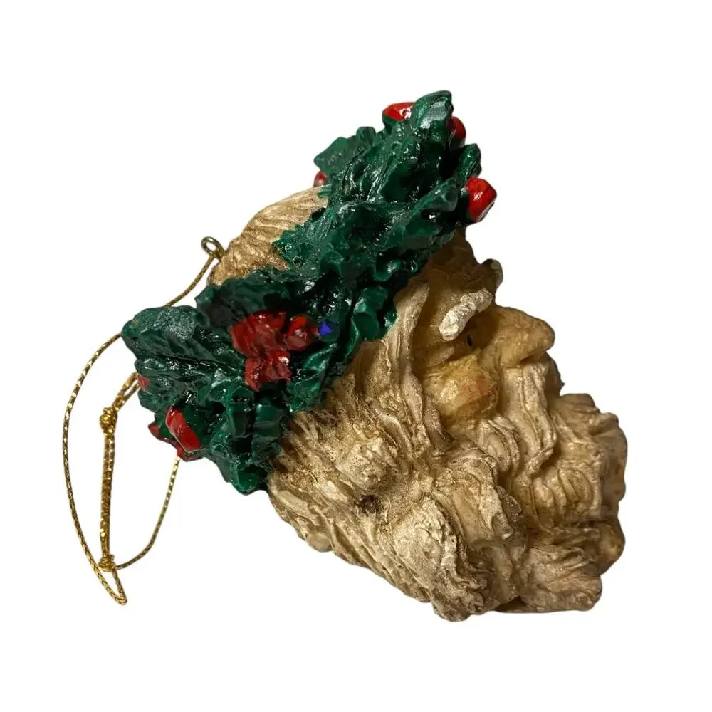 1980's Vintage Plaster Santa Claus Christmas Ornament Made in Taiwan